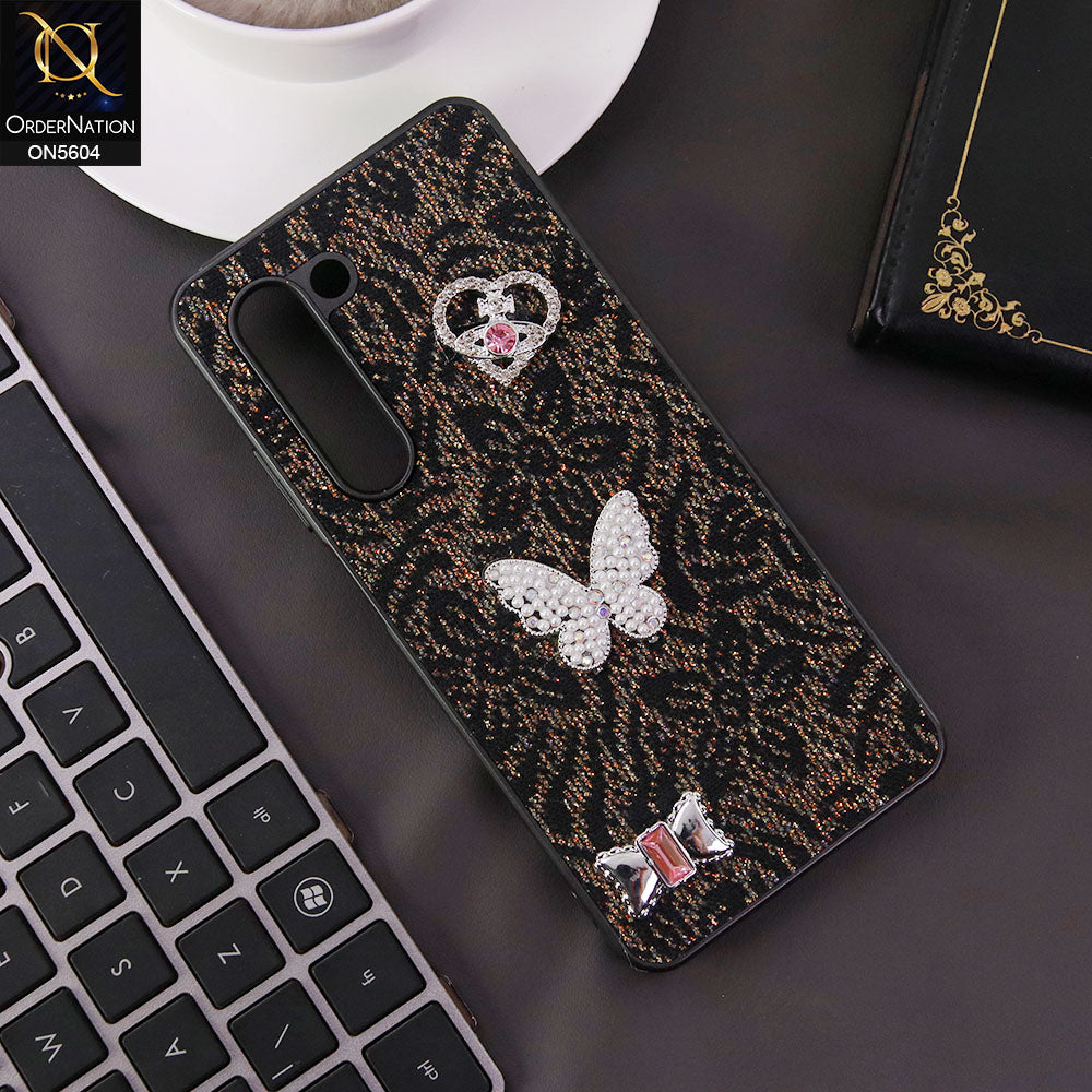 Oppo A5 Pro 4G Cover - Black -  Elegant Fancy 3D Rhinestomes Thin Protective Soft Borders Case