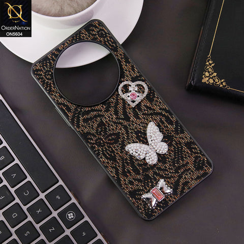 Xiaomi Redmi 14C Cover - Black -  Elegant Fancy 3D Rhinestomes Thin Protective Soft Borders Case