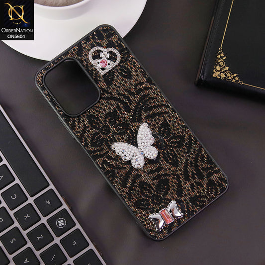 Infinix Smart 10 Cover - Black -  Elegant Fancy 3D Rhinestomes Thin Protective Soft Borders Case