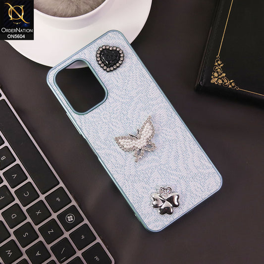 Infinix Smart 10 Cover - White -  Elegant Fancy 3D Rhinestomes Thin Protective Soft Borders Case