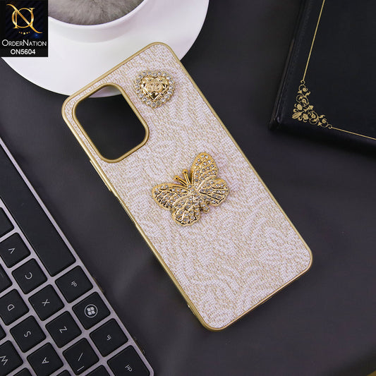 Infinix Smart 10 Cover - Golden -  Elegant Fancy 3D Rhinestomes Thin Protective Soft Borders Case
