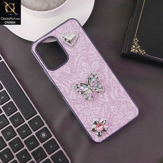 Infinix Smart 10 Cover - Purple -  Elegant Fancy 3D Rhinestomes Thin Protective Soft Borders Case