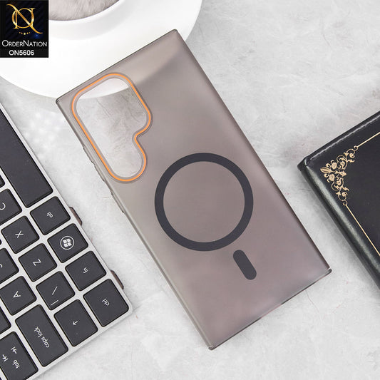 Samsung Galaxy S24 Ultra Cover - Black -  New Syndee Premium Magsafe Supported Semi Transparent Case