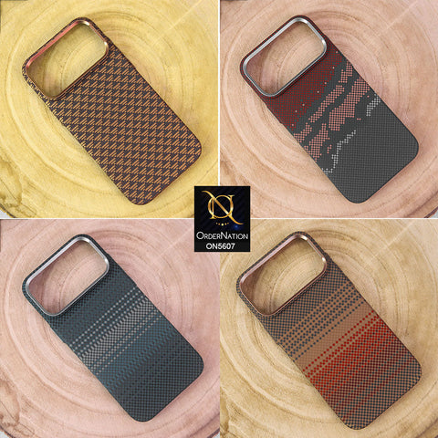 iPhone 17 Pro Max Cover - Design4 -  Premium DFashionDesign Carbon Fiber Texture Ultra Thin Shell Case With Metal Camera Ring Borders