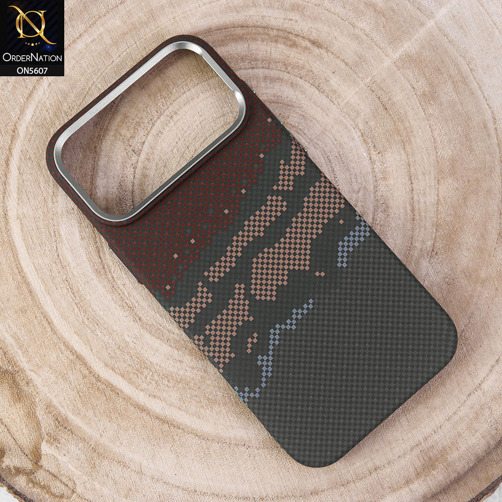 iPhone 17 Pro Max Cover - Design3 -  Premium DFashionDesign Carbon Fiber Texture Ultra Thin Shell Case With Metal Camera Ring Borders