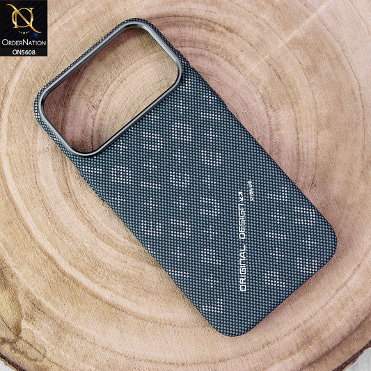 iPhone 17 Pro Max Cover - Design1 -  Premium Piblue Carbon Fiber Texture Ultra Thin Shell Case With Metal Camera Ring Borders