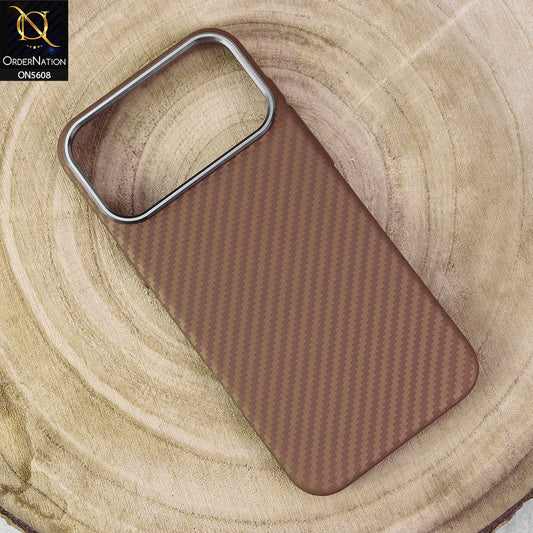 iPhone 17 Pro Max Cover - Design2 -   Premium Piblue Carbon Fiber Texture Ultra Thin Shell Case With Metal Camera Ring Borders