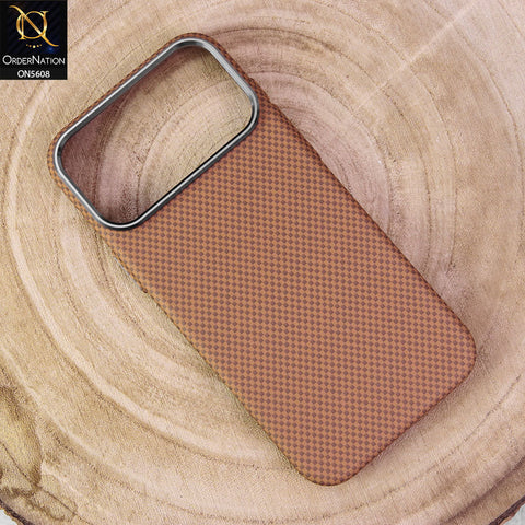 iPhone 17 Pro Max Cover - Design3 -   Premium Piblue Carbon Fiber Texture Ultra Thin Shell Case With Metal Camera Ring Borders
