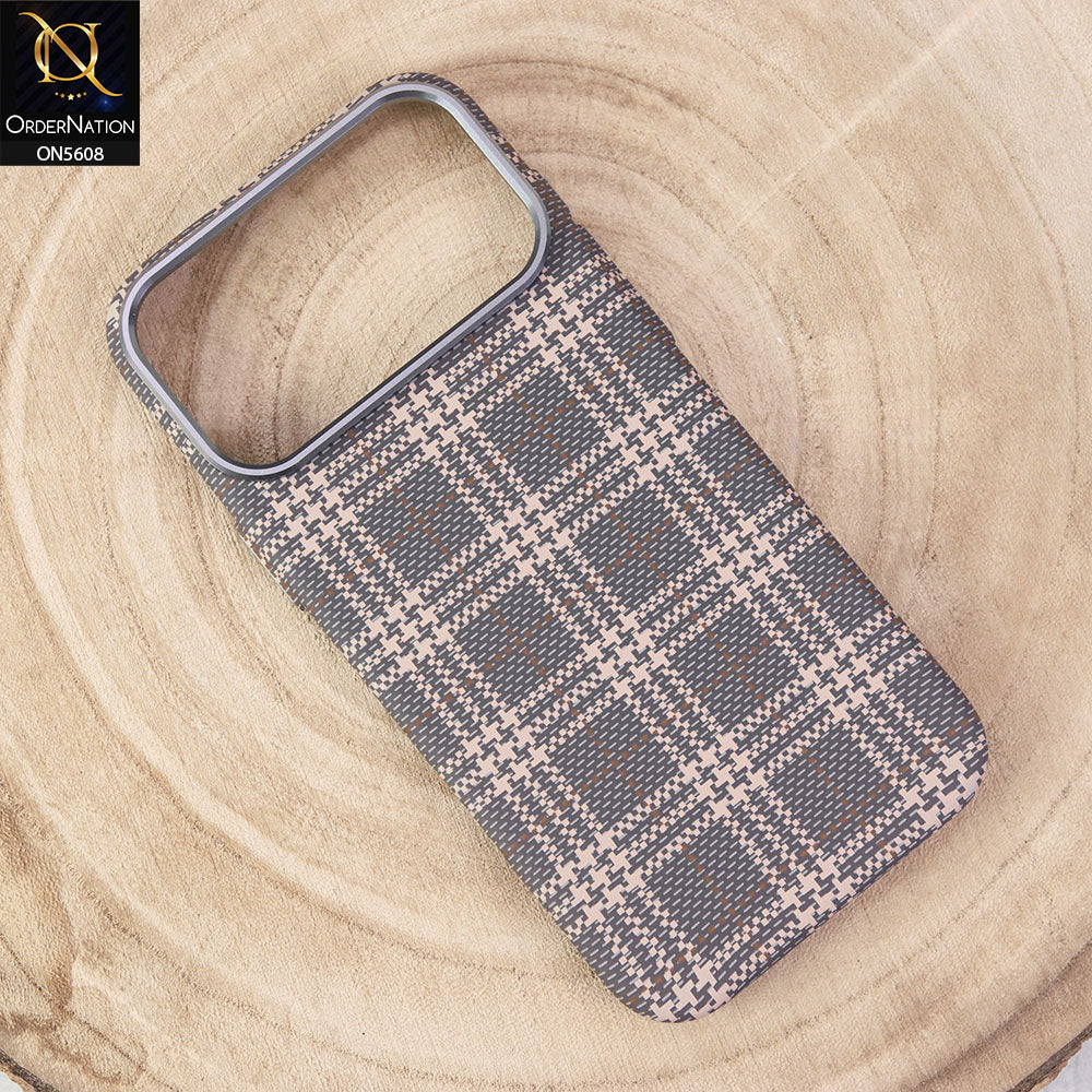 iPhone 17 Pro Max Cover - Design6 -   Premium Piblue Carbon Fiber Texture Ultra Thin Shell Case With Metal Camera Ring Borders