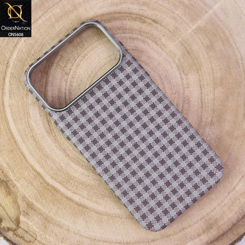 iPhone 17 Pro Max Cover - Design7 -   Premium Piblue Carbon Fiber Texture Ultra Thin Shell Case With Metal Camera Ring Borders