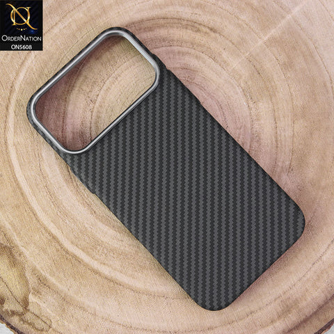 iPhone 17 Pro Max Cover - Design9 -   Premium Piblue Carbon Fiber Texture Ultra Thin Shell Case With Metal Camera Ring Borders