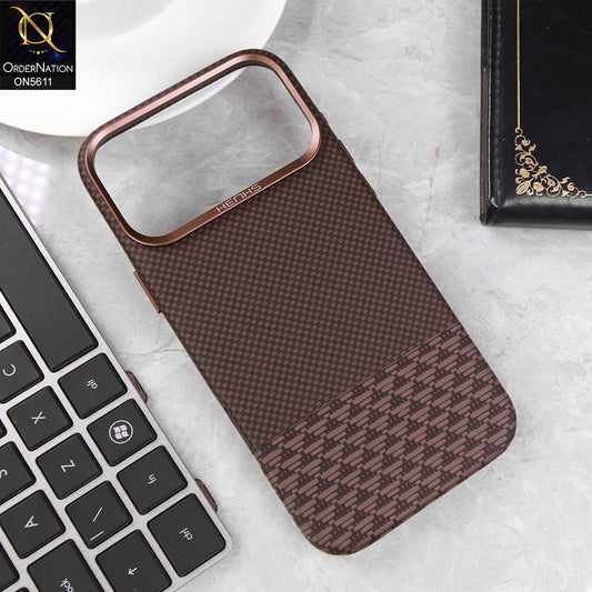 iPhone 17 Pro Max Cover - Design1 -  New Henks Premium Carbon Fiber Texture Case With Metal Camera Ring