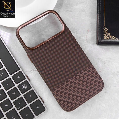 iPhone 17 Pro Max Cover - Design1 -  New Henks Premium Carbon Fiber Texture Case With Metal Camera Ring