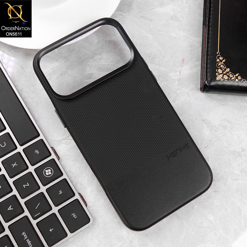 iPhone 17 Pro Max Cover - Design3 -  New Henks Premium Carbon Fiber Texture Case With Metal Camera Ring