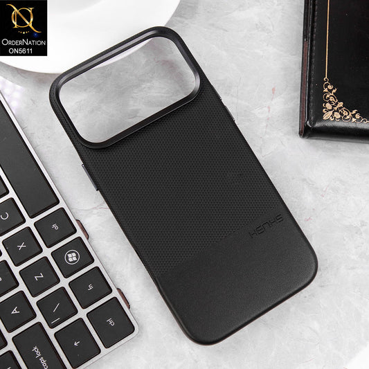 iPhone 17 Pro Max Cover - Design3 -  New Henks Premium Carbon Fiber Texture Case With Metal Camera Ring