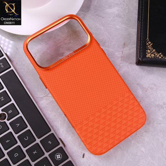 iPhone 17 Pro Max Cover - Design5 -  New Henks Premium Carbon Fiber Texture Case With Metal Camera Ring