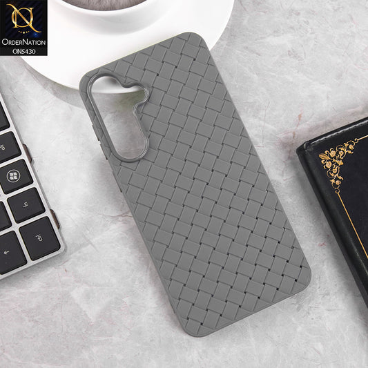 Samsung Galaxy S25 FE Cover -Gray- New Woven Design Leather Feel Soft TPU Case