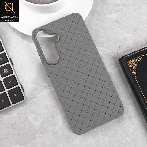 Samsung Galaxy S25 FE Cover -Gray- New Woven Design Leather Feel Soft TPU Case