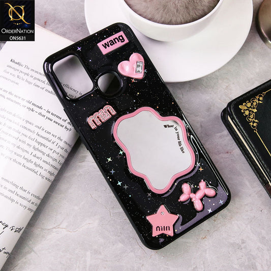 Infinix Hot 9 Play  Cover - Design 2 - 3D Cartoon Pink Love Heart Little Star Glossy Surface Case