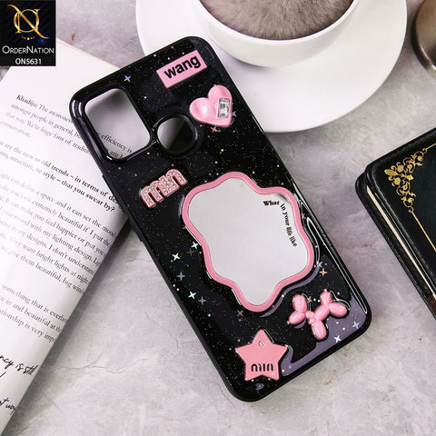 Infinix Hot 9 Play  Cover - Design 2 - 3D Cartoon Pink Love Heart Little Star Glossy Surface Case