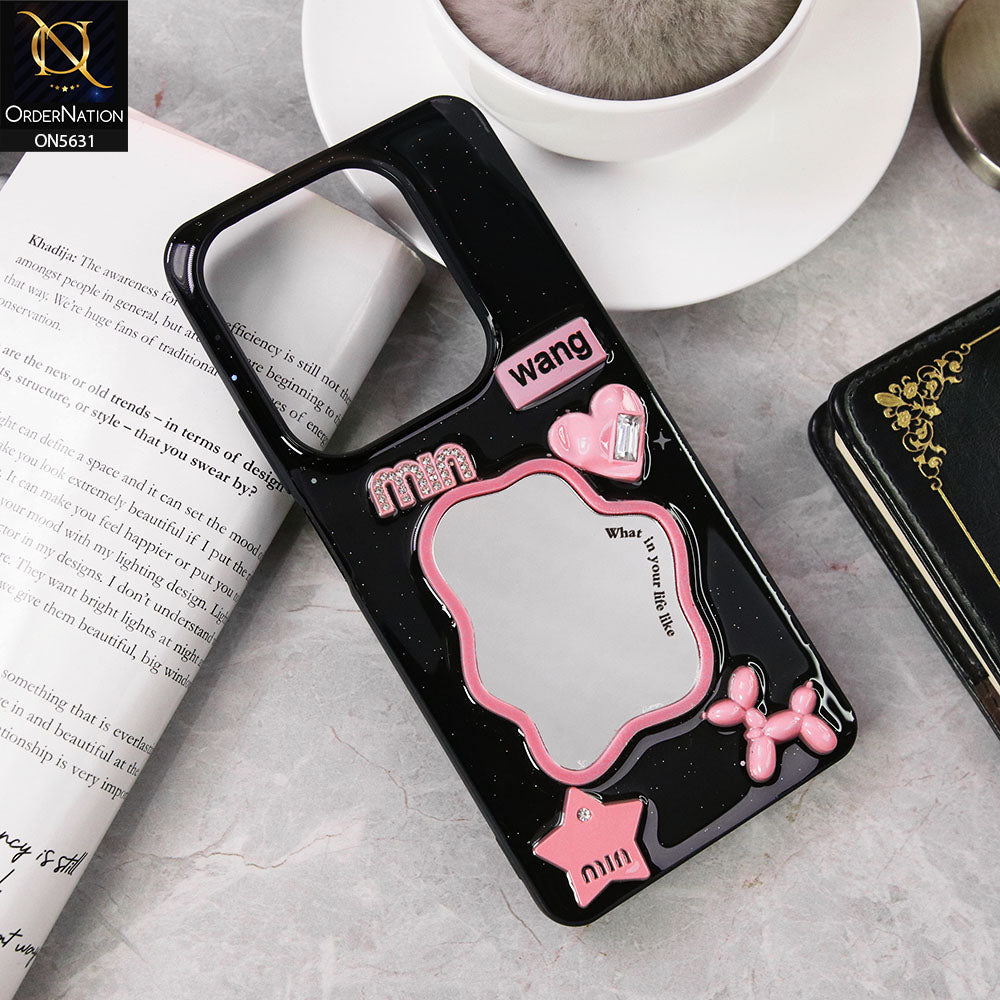 Infinix Hot 40 Pro  Cover - Design 2 - 3D Cartoon Pink Love Heart Little Star Glossy Surface Case
