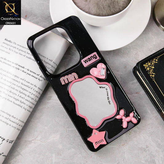 Infinix Hot 40 Pro  Cover - Design 2 - 3D Cartoon Pink Love Heart Little Star Glossy Surface Case