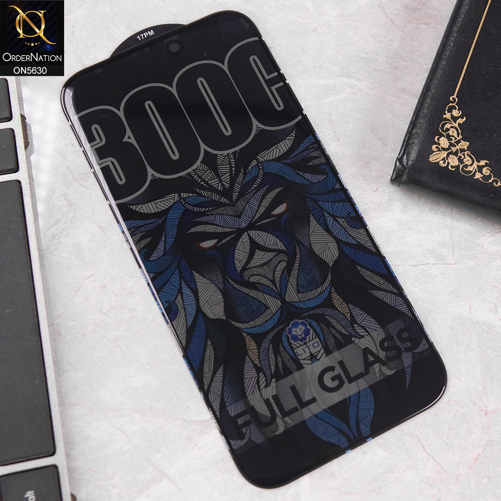 iPhone 17 Pro Max Protector - Black  -LITO New Premium 300cc Super Large Arc Privacy Tempered Glass