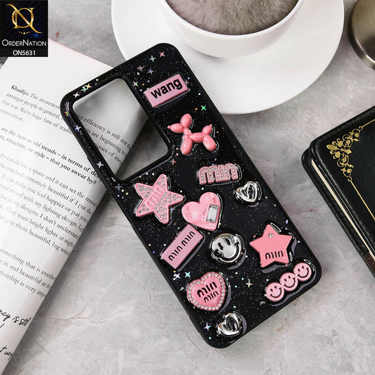Realme C71  Cover - Design 1 - 3D Cartoon Pink Love Heart Little Star Glossy Surface Case