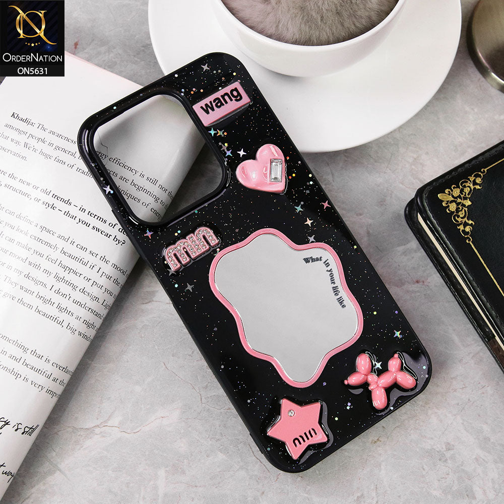 Xiaomi Redmi 15C 4G  Cover - Design 2 - 3D Cartoon Pink Love Heart Little Star Glossy Surface Case