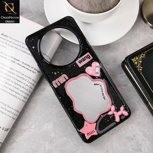 Xiaomi Redmi A3  Cover - Design 2 - 3D Cartoon Pink Love Heart Little Star Glossy Surface Case