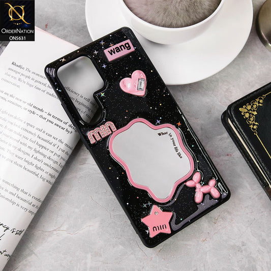 Samsung Galaxy S25 Ultra  Cover - Design 2 - 3D Cartoon Pink Love Heart Little Star Glossy Surface Case