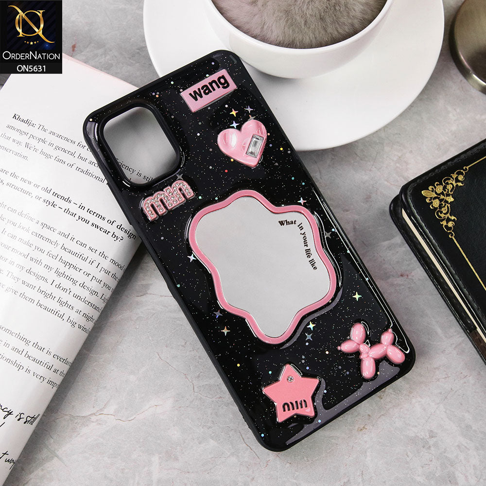 Samsung Galaxy A06  Cover - Design 2 - 3D Cartoon Pink Love Heart Little Star Glossy Surface Case