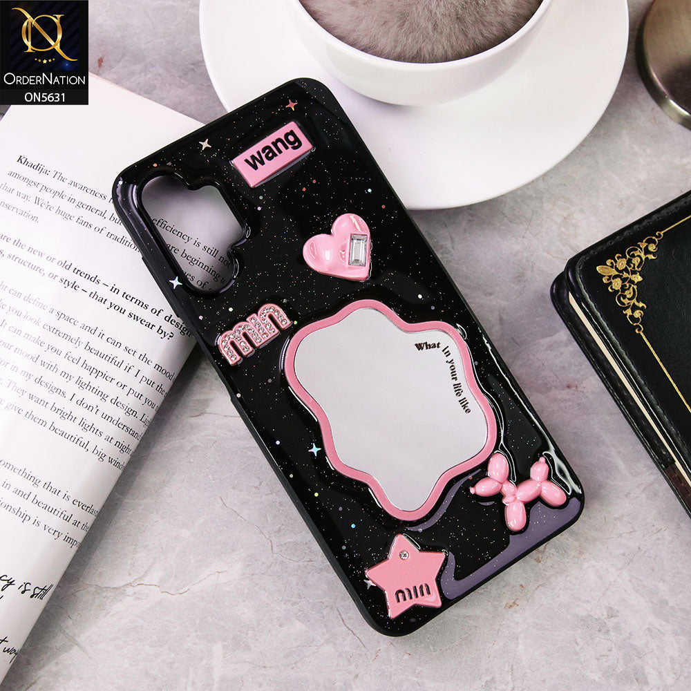 Samsung Galaxy A13  Cover - Design 2 - 3D Cartoon Pink Love Heart Little Star Glossy Surface Case