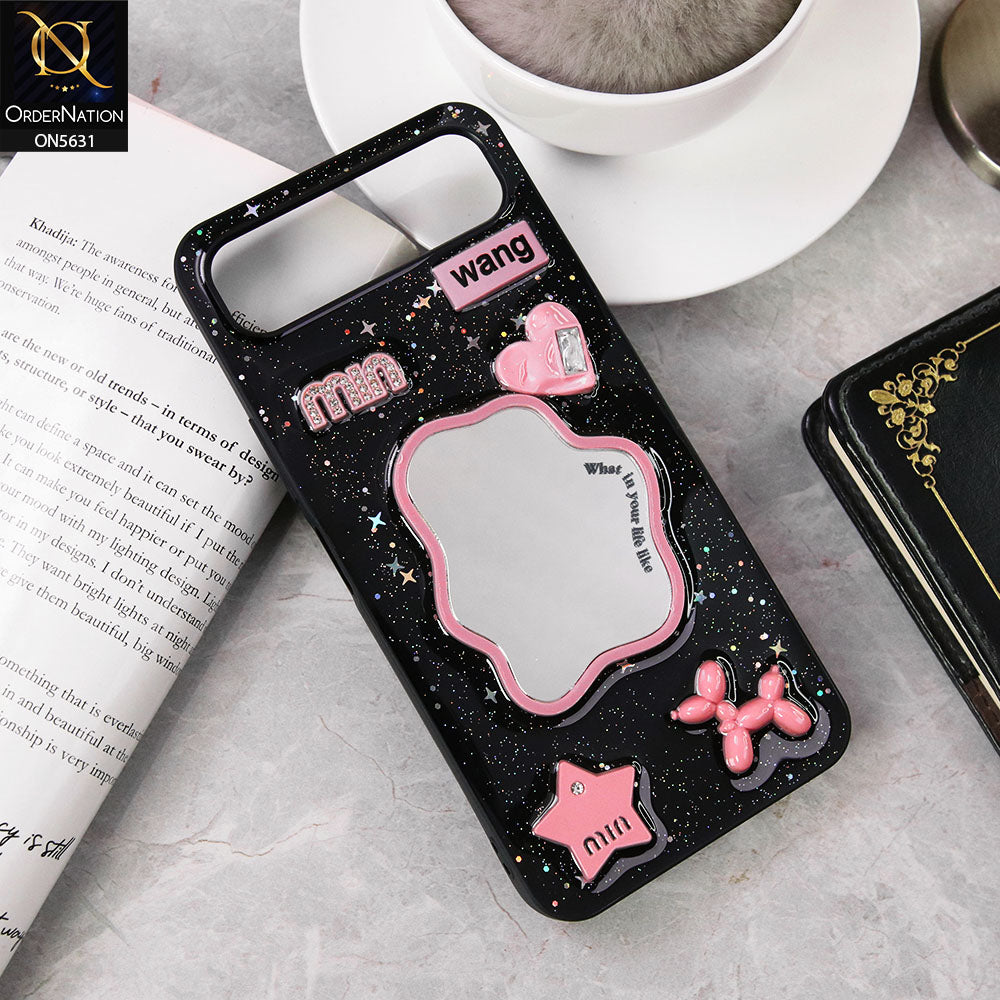 Infinix Smart 10 Plus  Cover - Design 2 - 3D Cartoon Pink Love Heart Little Star Glossy Surface Case