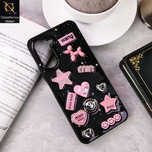 Vivo Y03  Cover - Design 1 - 3D Cartoon Pink Love Heart Little Star Glossy Surface Case