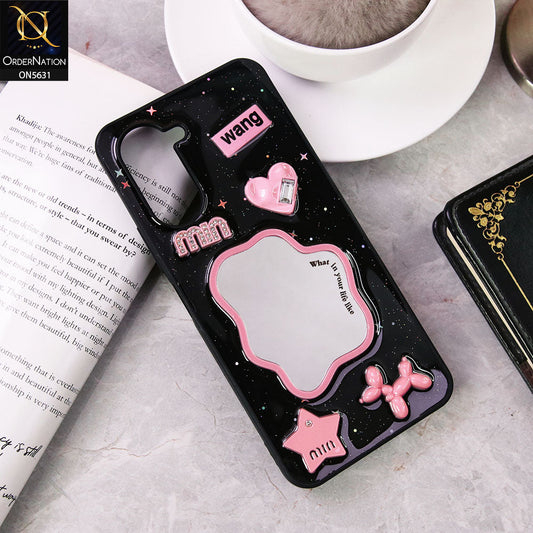 Vivo Y03  Cover - Design 2 - 3D Cartoon Pink Love Heart Little Star Glossy Surface Case