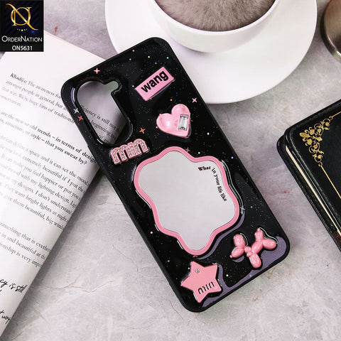 Vivo Y18  Cover - Design 2 - 3D Cartoon Pink Love Heart Little Star Glossy Surface Case