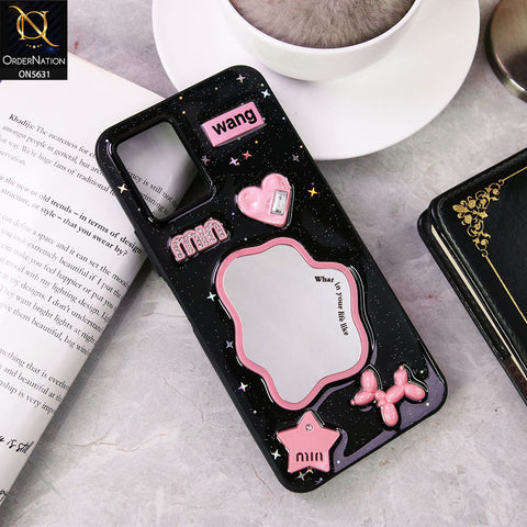 Vivo Y21e  Cover - Design 2 - 3D Cartoon Pink Love Heart Little Star Glossy Surface Case
