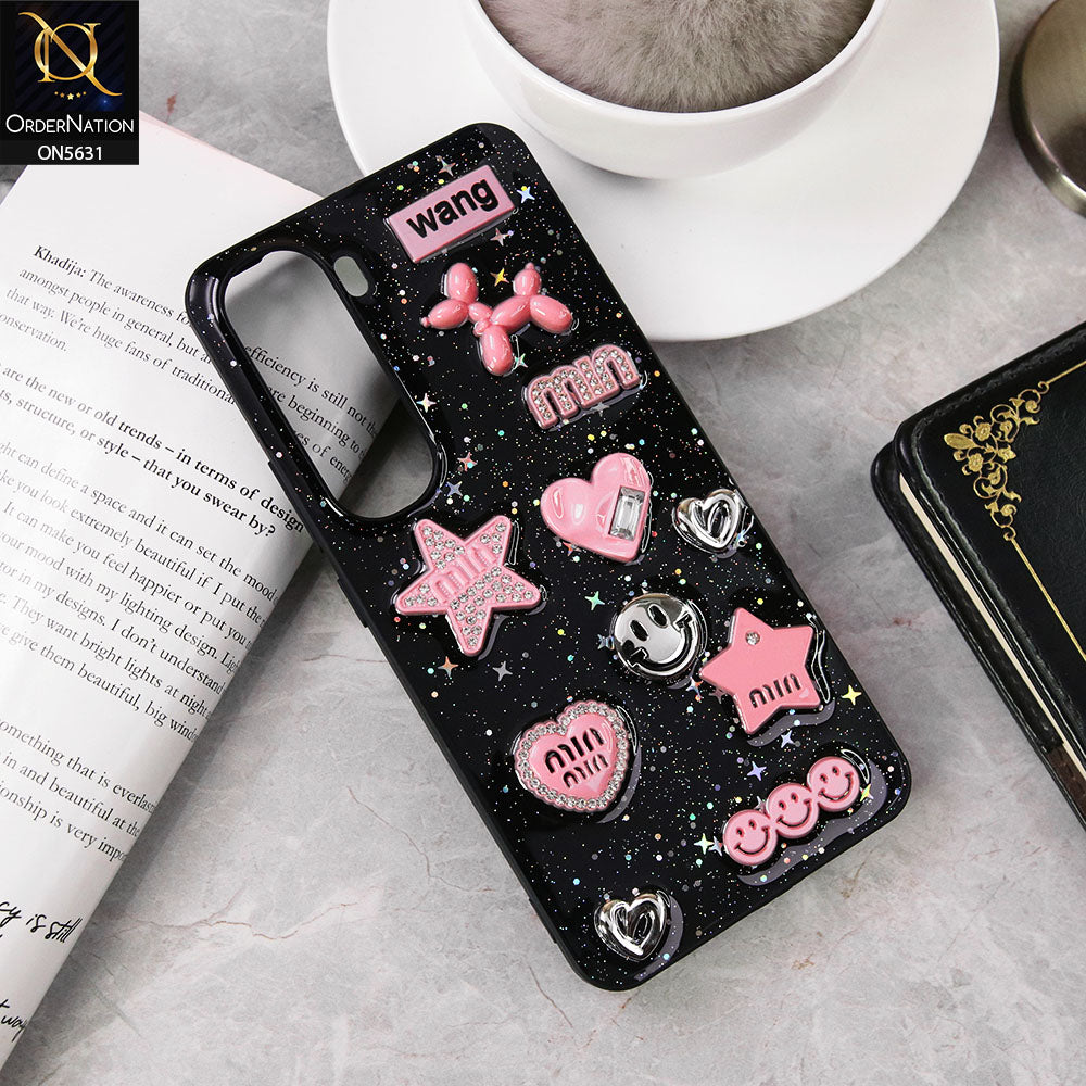 Vivo Y400 4G  Cover - Design 1 - 3D Cartoon Pink Love Heart Little Star Glossy Surface Case