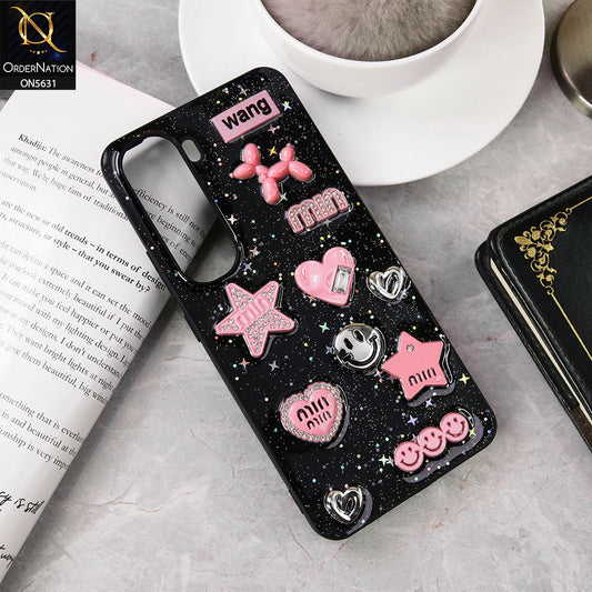 Vivo Y400  Cover - Design 1 - 3D Cartoon Pink Love Heart Little Star Glossy Surface Case
