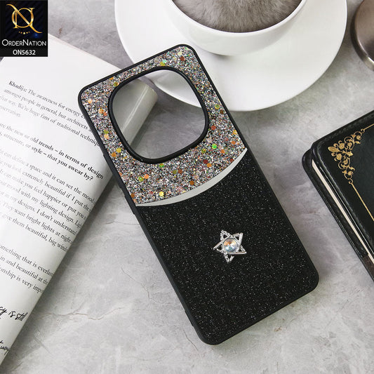 Xiaomi Redmi Note 14 Pro 4G Cover - Black -New Trendy Shiny Glitter Bling Texture And Star Rhinestone Case