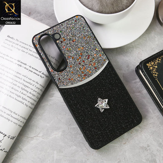 Vivo Y04 Cover - Black -New Trendy Shiny Glitter Bling Texture And Star Rhinestone Case