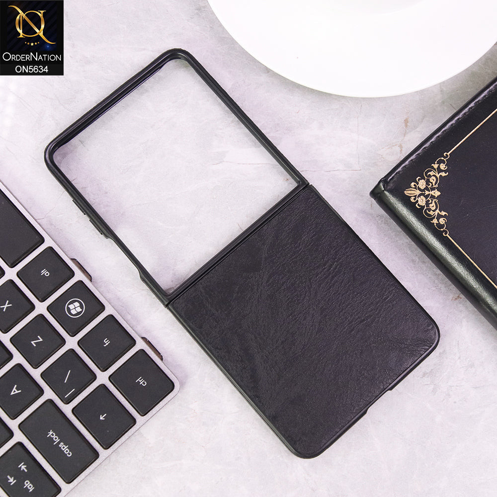 Samsung Galaxy Z Flip 7 Cover - Black - Luxury HQ Privacy Magnetic Matel Frame Dual Side Tempered Glass Case