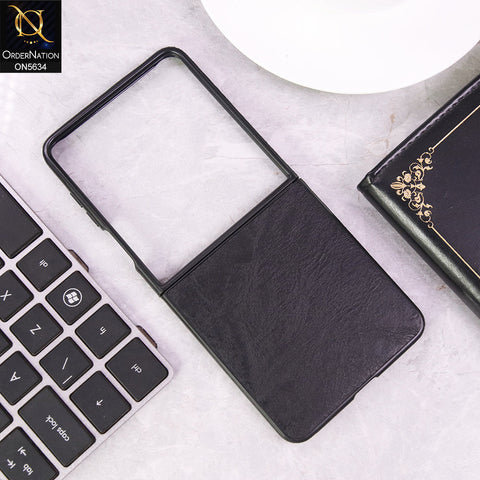 Samsung Galaxy Z Flip 7 Cover - Black - Luxury HQ Privacy Magnetic Matel Frame Dual Side Tempered Glass Case