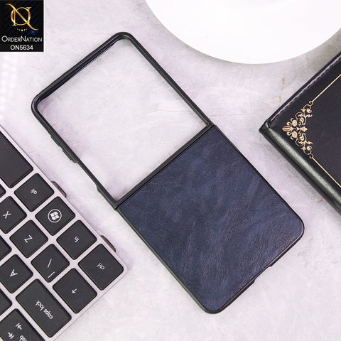 Samsung Galaxy Z Flip 7 Cover - Blue - Luxury HQ Privacy Magnetic Matel Frame Dual Side Tempered Glass Case