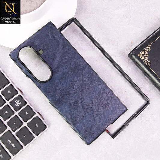 Samsung Galaxy Z Fold 7 Cover - Blue - Luxury HQ Privacy Magnetic Matel Frame Dual Side Tempered Glass Case