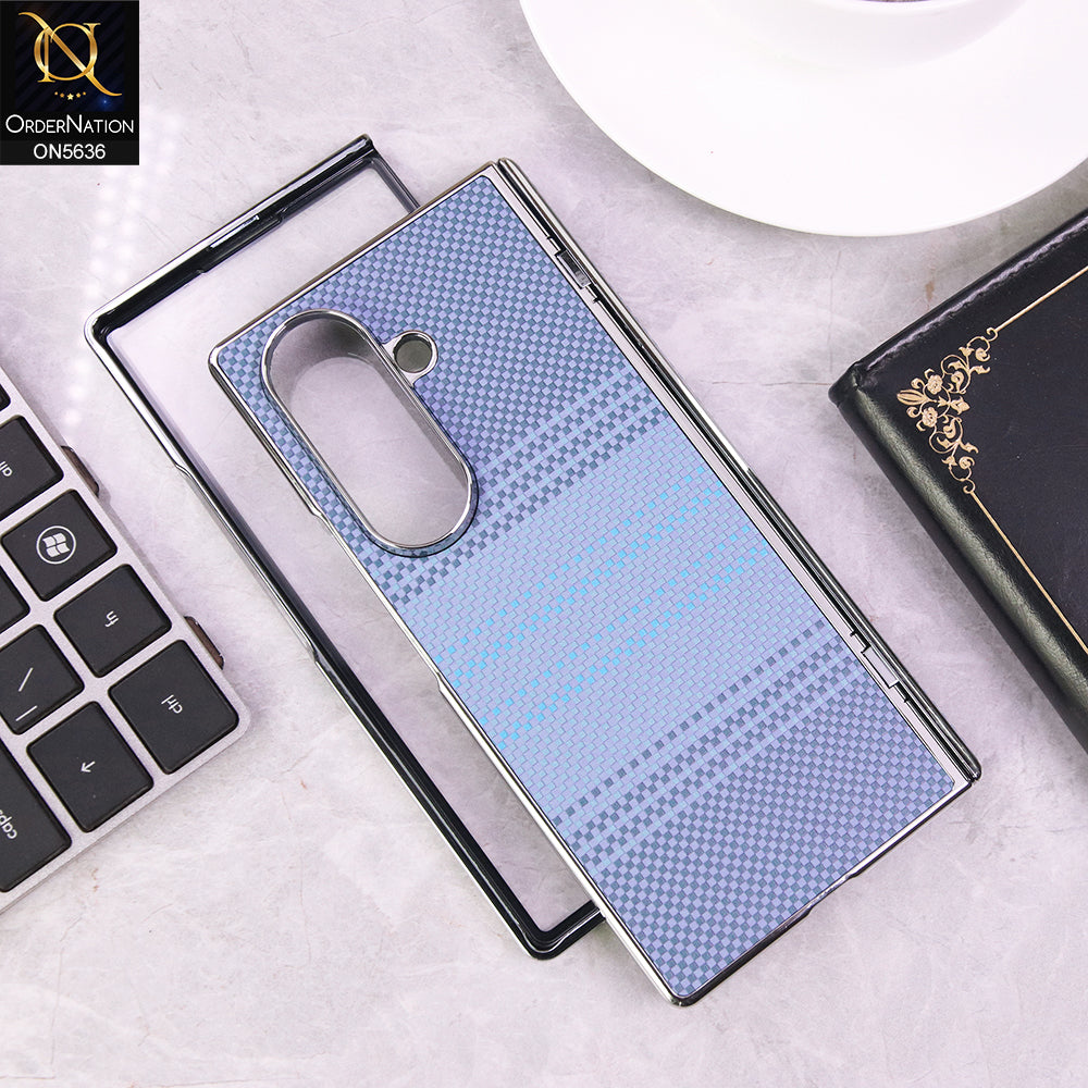 Samsung Galaxy Z Fold 7 Cover - Blue - Luxury HQ Privacy Magnetic Matel Frame Dual Side Tempered Glass Case