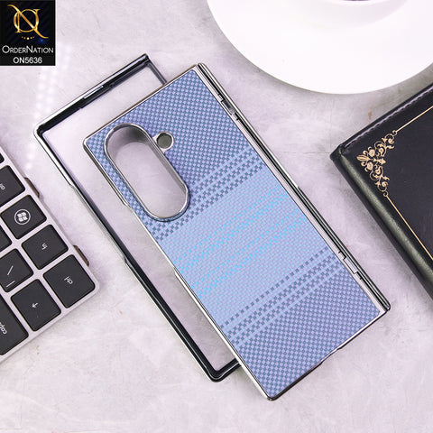 Samsung Galaxy Z Fold 7 Cover - Blue - Luxury HQ Privacy Magnetic Matel Frame Dual Side Tempered Glass Case