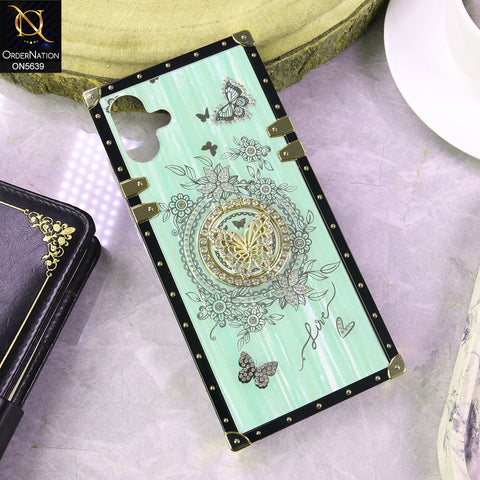 Samsung Galaxy A06 Cover - SeaFoam Green - Square Bling Diamond Glitter Soft TPU Trunk Case with Ring Holder