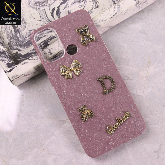 Oppo A53s Cover - Purple - New Trendy 3D Bow And Rhinestone Glitter Case